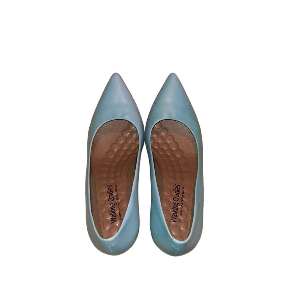 Walking Cradles Light Blue Leather Shoes Size 6 1/2 M - Picture 2 of 4